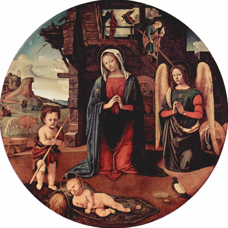 Piero di Cosimo Anbetung des Kindes oil painting image
